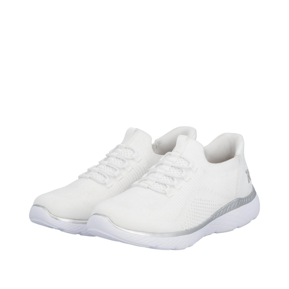 Rieker M5066-80 Damen Slip On Sneaker Textil in Weiss - Gr. 36