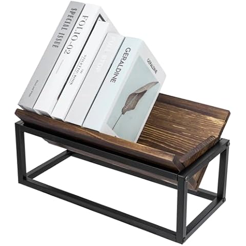 MyGift Rustic Wood Book Holder Cover
