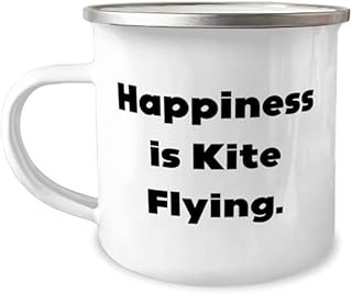 Sarcastic Kite Flying Gifts, Happiness is Kite Flying, Useful Birthday 12oz Camper Mug Gifts For Friends, Kite flying equipment, Kite flying lessons, Kite flying tips, Kite flying videos, Best kites