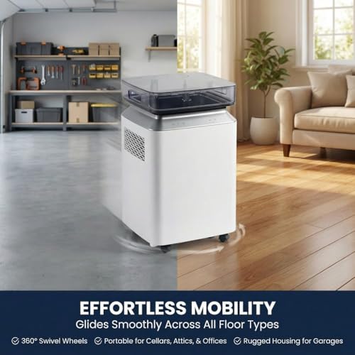 Megonia Commercial Dehumidifier with Pump Drainage: 80L/Day High Efficiency Continuous Drain Low Energy R290 Refrigerant Ideal for Home Office Basement Garage industrial Warehouse 170㎡ Large Room - Image 7