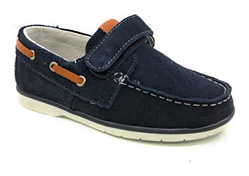 Bubble bobble Nautico Serraje Piel Velcro - Niños Color Marino Talla 28