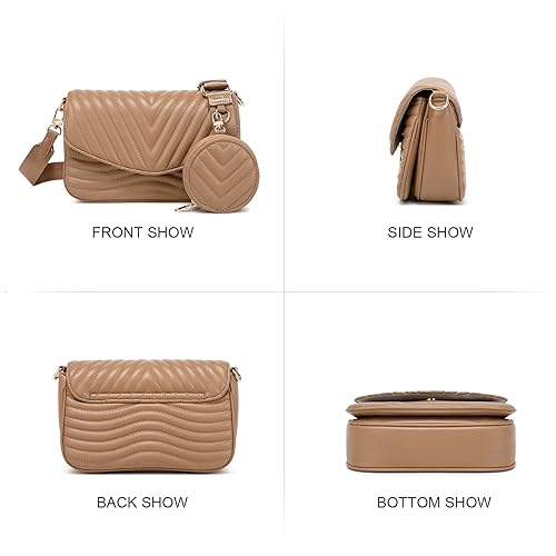 Image of JEEHAN Quilted Crossbody Bags for women Designer Shoulder Handbags Small Purse
