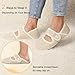Scurtain Barefoot Slippers for Women Men Wide Diabetic Sock Shoes Cute House Guest Slippers Comfy Slip On Warm Spa Slippers Strap Plush Slippers Flats Beige Size