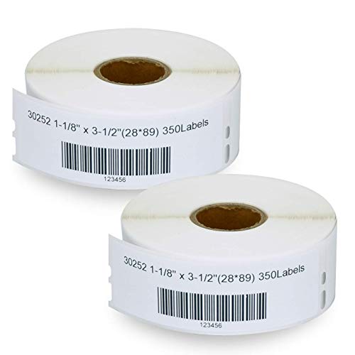 Betckey - Compatible Dymo 30252 (1-1/8" X 3-1/2" Removable) Address Labels - Compatible With Rollo, Dymo Labelwriter 450, 4Xl & Zebra Desktop Printers[2 Rolls/700 Labels] #TOP13