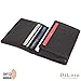 DiLoro Leather Wallets for Men and Women Small Travel Bifold Card Holder Full Grain Black Nappa Leather