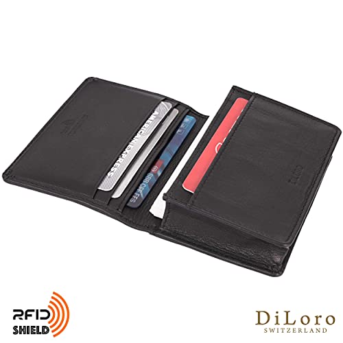 Leather Wallets for Men and Women Small Travel Bifold Card Holder Full Grain Black Nappa Leather4