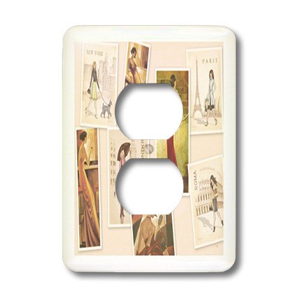Funda para interruptor de luz vintage 3dRose lsp_109303_6 con diseño Fashion Capitols