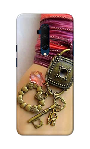 Image of Girl Hand with Keychain Hard Back Case Cover for OnePlus 7T Pro /OnePlus 7 Pro Back Cover -(J5) VNS2228