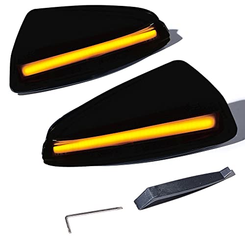AstraDepot 2X Side Mirror Marker Lights Dynamic LED Turn Signals Indicator Smoke Lens Compatible with MERCEDES BENZ C Class W204 S204 07-14 Viano Vito Bus w639 W164 ML300 350