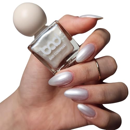 Image of BAD COMPANY Nail Polish 8ml, Chrome Metallic Nail Polish, Long Lasting,Vegan, Quick Dry & Cruelty-Free Nail Paint - End of the tunnel 38