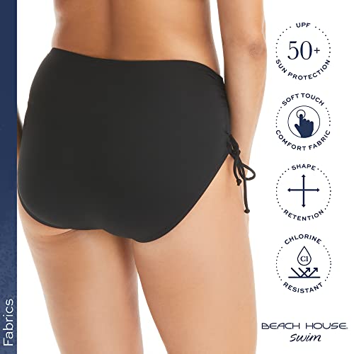 Beach House Hayden Side Tie Bikini Bottom — Modest High Waisted Swim Bottom — Black Size 14 #TOP2
