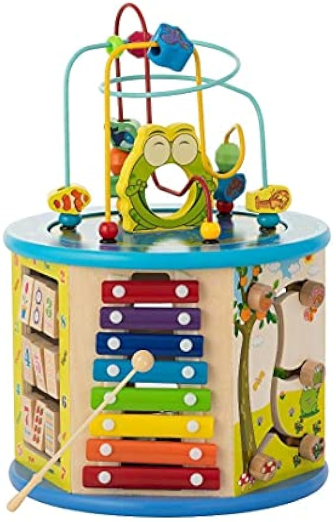 Activity Cube for Kids - Educational Toy Montessori Learning Center for Boys & Girls - 8 Activities Included - Toys & Gifts for Toddlers Birthday