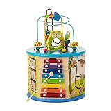 Activity Cube For Toddlers 1-3 | Educational Toys 8-in-1 Learning Center for Boys & Girls | Xylophone - Spin Gear - Flip Board - Shape Sorter - Abacus -Tic Tac Toe - 2 Fun Mazes(BIGGER SHAPES VERSION)