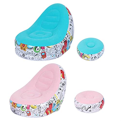 QILIYING Patio Lounge Chair Lounge Chair, Lounge Chair Portable Inflatable Sofa Comfortable Chair Longue with Footstool for Living Room Balcony Camping Chaise Lounge - Image 4