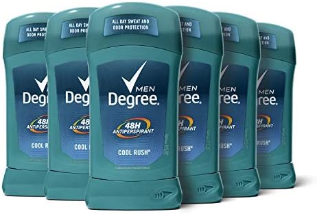 Degree Men Antiperspirant Deodorant Stick Cool Rush 48 Hour Protection 2.7 oz (Pack of 6)