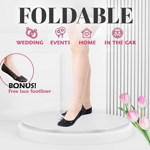 Image of Silky Toes Foldable Flat Shoes for Women | Portable Ballet Flats for Weddings, Parties, Events, Travel |Comfortable Cushioned