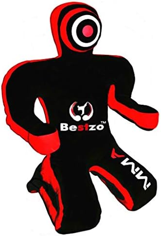 Bestzo MMA Grappling Dummy Brazilian Jiu Jitsu Dummy-Canvas Wrestling Grappling BJJ Dummy Black,Judo Punching Bag Throwing Dummy for Karate,Boxing,59 in (5 ft)