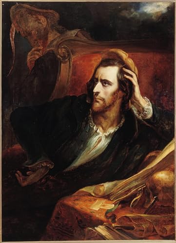 Impression d'art Faust dans son cabinet Ary Scheffer sur toile premium 60x90cm décoration chic