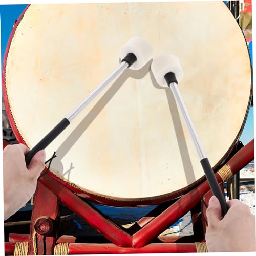 Kisangel 2 piezas de baquetas de percusión con punta de fieltro para principiantes y profesionales, mango cómodo para bandas de marcha miniatura 7