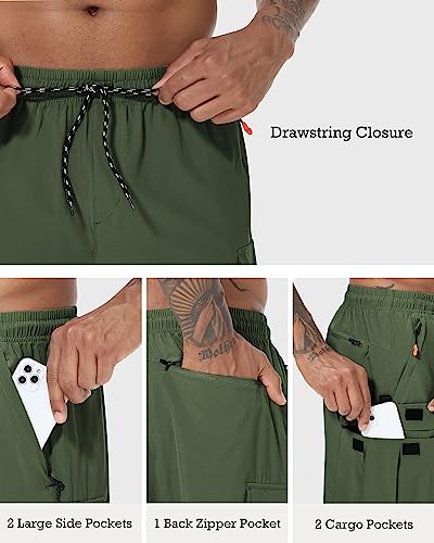 Image of Men's Cargo Shorts Quick Dry Lightweight Stretch Hiking Shorts for Men with 5 Pockets No Lining
