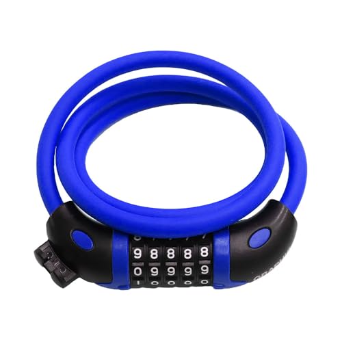 GRAPHIS(グラフィス) 自転車 鍵 ワイヤーロック ダイヤル式 5桁 ブラケット付 ロック カギ 100cm ブルー 防犯 盗難防止