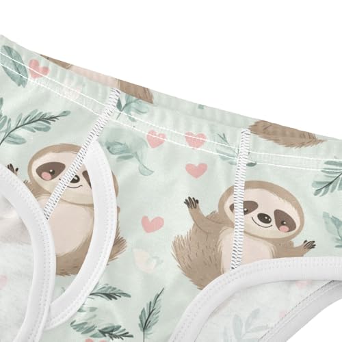 Wusikd Cute Sloths Boys' Underwear Cotton Pink Hearts Boys Briefs Soft Toddler Underwear 2T4
