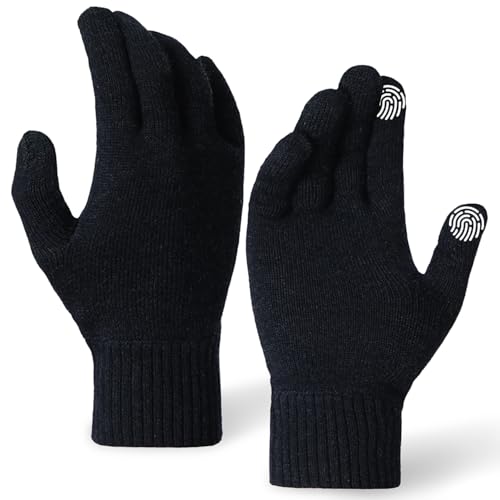 WANDER Merino Wool Running Gloves for Winter Lightweight Touchscreen Thermal Knit Glove for Men&Women Upgraded