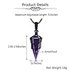 JSDDE Amethyst Crystal Necklace Healing Crystals Hexagonal Stone Pointed Gemstone Pendant Necklaces for Men Women Gift #5