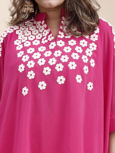 Image of Womanista Georgette Coord Set for Women Stylish || Embroidered Coord for Women || Kaftaan Set