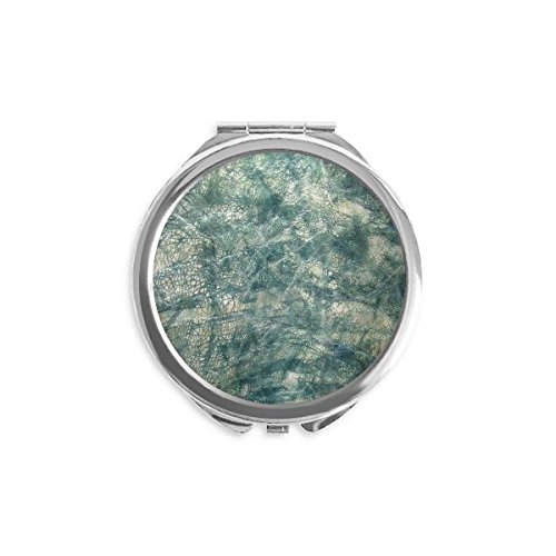 Miroir de poche bleu rond en cuir pour briller en soirée et sublimer votre maquillage