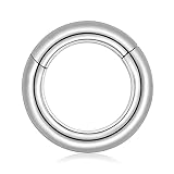 FINE4U 10G 12mm Septum Ring Jewelry - ASTM F136 Titanium Large Gauge Hoop Hinged Clicker for Septum,