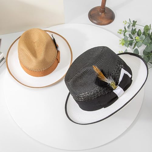 Chapeau de paille Panama réglable contre le vent de plage