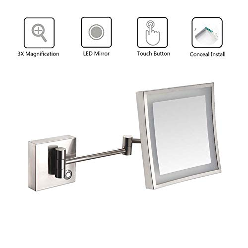 Miroir de vanité carré extensible pour optimiser la clarté du maquillage