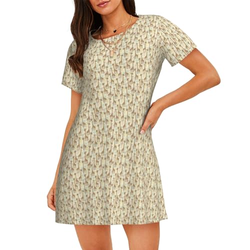 Chemise de nuit femme manches courtes vêtement de nuit respirant