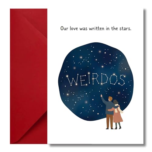 LimaLima Anniversary Card Funny Romantic It Was Written In The Stars Design For Husband Wife Him Or Her
