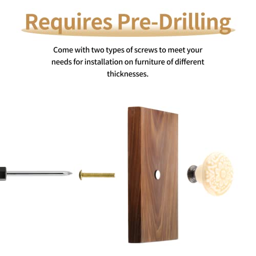 Bivethoi 10Pcs Light Yellow Cabinet Knobs 1.3 Inch / 34Mm Ceramic Dresser Knobs, Decorative Furniture Knobs Retro Drawer Pulls Handles, Vintage Cupboard Knobs Wardrobe Door Knobs, Closet Single Knobs #TOP4