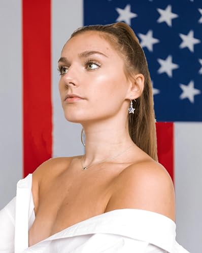 4th of July Earrings for Women American Flag Patriotic Theme Red White and Blue USA Jewerly Gifts2