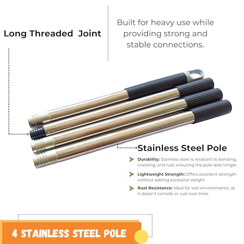 Image of Heavy Duty Large Cleaning Brush Push Broom with Durable PVC Bristles, 54 inch Tough Stainless Steel Long Handle for Outdoor, Garage, Deck, Driveway, Walkway, Balcony, Industrial, Wet & Dry Use