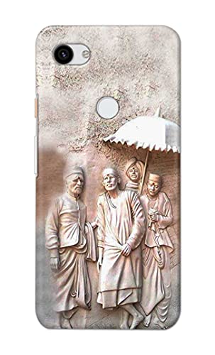Image of Printed Hard Back Cover Case for Google Pixel 3A Back Cover (Sai Baba) -1803