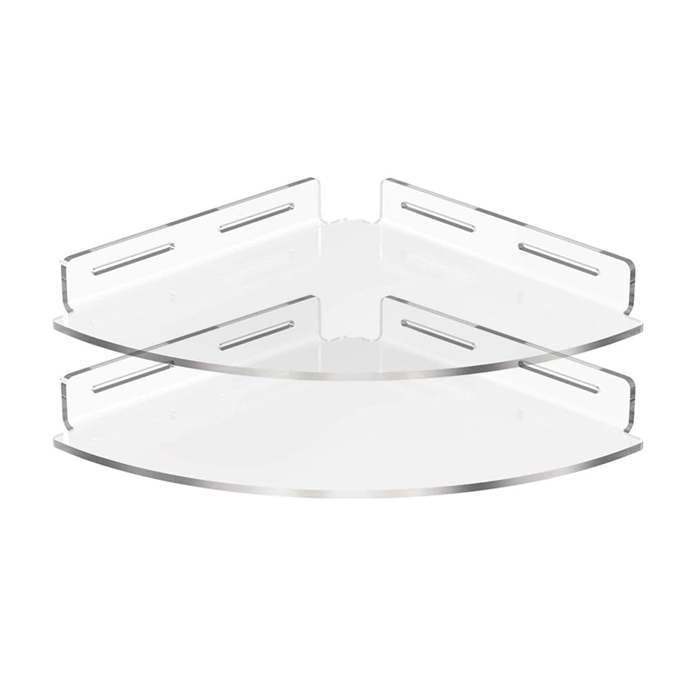 CTRLZS Triangle Storage Rack 2Pcs Wall Mount Floating Corner Shelf Bathroom Shelves for Kitchen Bedroom