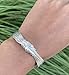 Handmade Sterling Silver Knot Cuff Bracelet, Tied White Silver Strings Minimalist Adjustable Cuff, Gift for Her