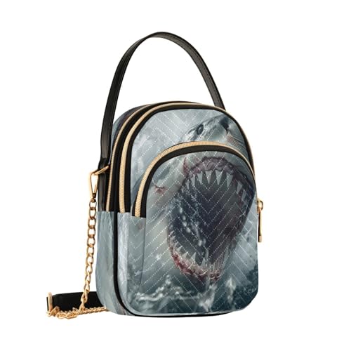 Quilted Crossbody Bags for Women,Great White Shark Women's Crossbody Handbags Small Travel Purses Phone Bag2