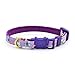 Floral Cat or Kitten Collar - Lavender Floral Print With Metallic Gold Accents - 3/8 Inch Wide - 2 Sizes - Breakaway Safety Buckle - Handmade by Green Acorn Kitchen (Cat - 7.5 to 12 Inches)
