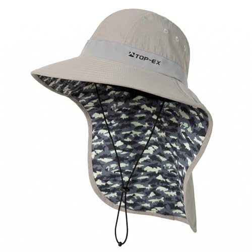 Image of TOP-EX Cooling Sun Hat with Neck Flap - UPF 50+ Wide Brim Breathable Hat for Hiking, Fishing & Big Heads