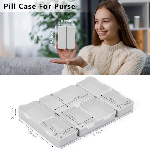 Image of FYY Travel Pill Organizer, Large Pill Box Medicine Case-2pcs Grey