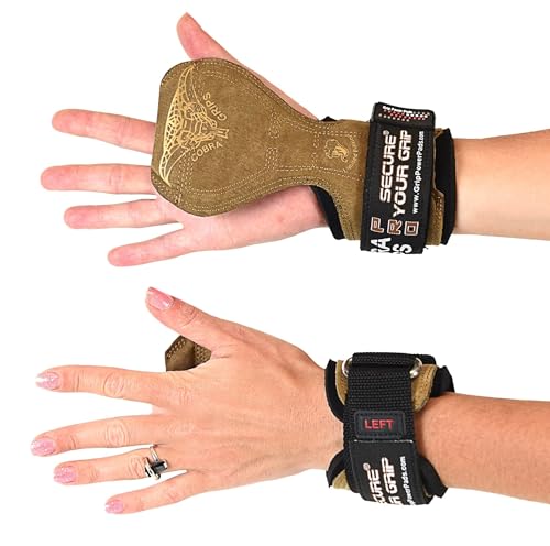 Image of Cobra Grips Weight Lifting Gloves with Adjustable Neoprene Padded Wrist Wraps - Heavy Duty Alternative to Power Lifting Hooks for Deadlifts