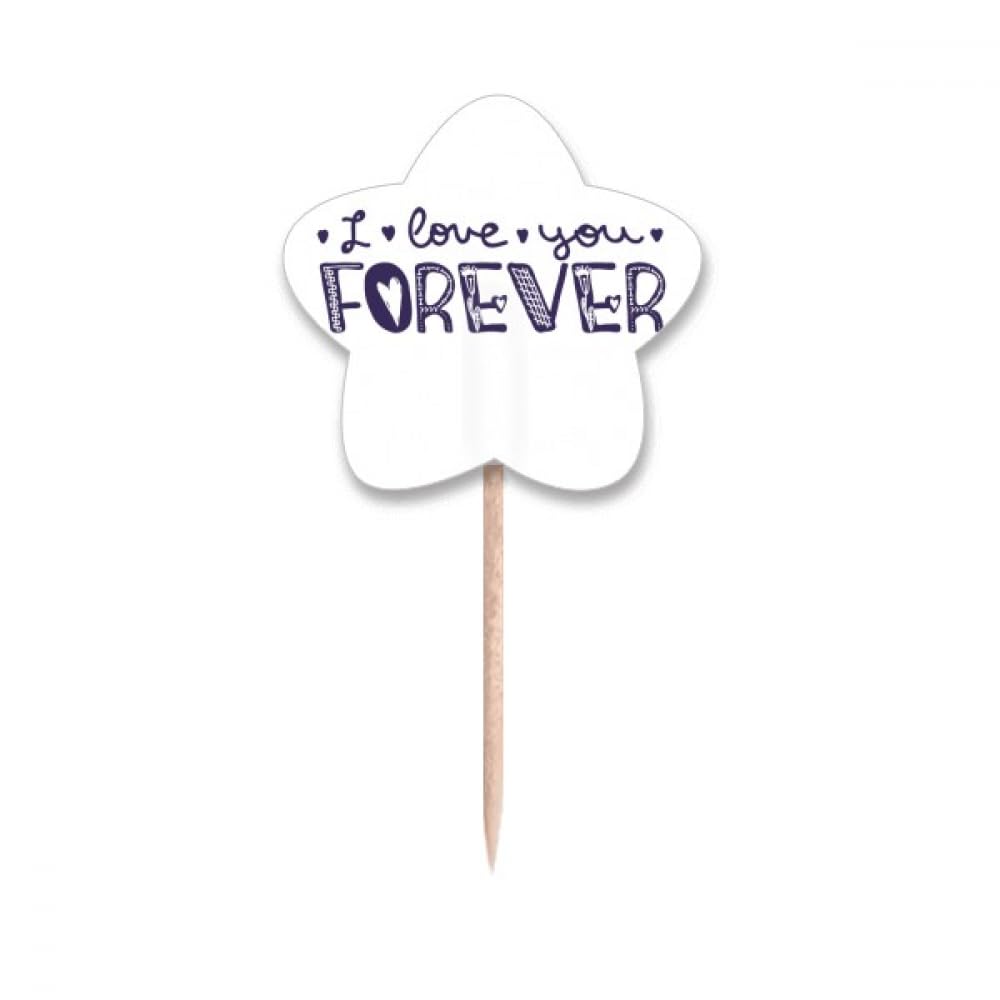 Cure-dents en forme d'étoiles Love You Forever pour décoration de table