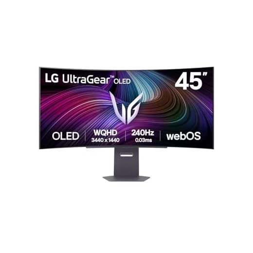 LG Ultragear™ 45GX90SA-B Curved 45 Zoll (117,7 cm) – OLED-Panel, Auflösung WQHD (3440 x 1440), 0,03 ms GtG 240 Hz, DisplayHDR™ TrueBlack 400, DCI-P3 98,5% (CIE1976), AMD FreeSync Premium, NVIDIA G-S