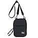 Lobagve Unisex Small Travel Shoulder Messenger Bag Passport Wallet Neck Pouch with Earphone Hole, Black