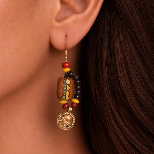 Image of Handcrafted Bohemian & Tribal Earrings for Women - Ethnic Brass, Floral & Festival-Inspired Statement Designs in Drop, Dangle, Hoop & Stud Styles